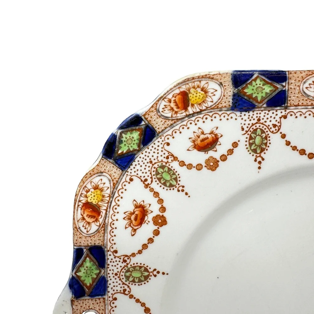 Vintage Gladstone China‎ Imari Floral Square Plate 9 Inch England